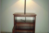 Oak End Table With Lamp Attached Oak End Table With Lamp Attached