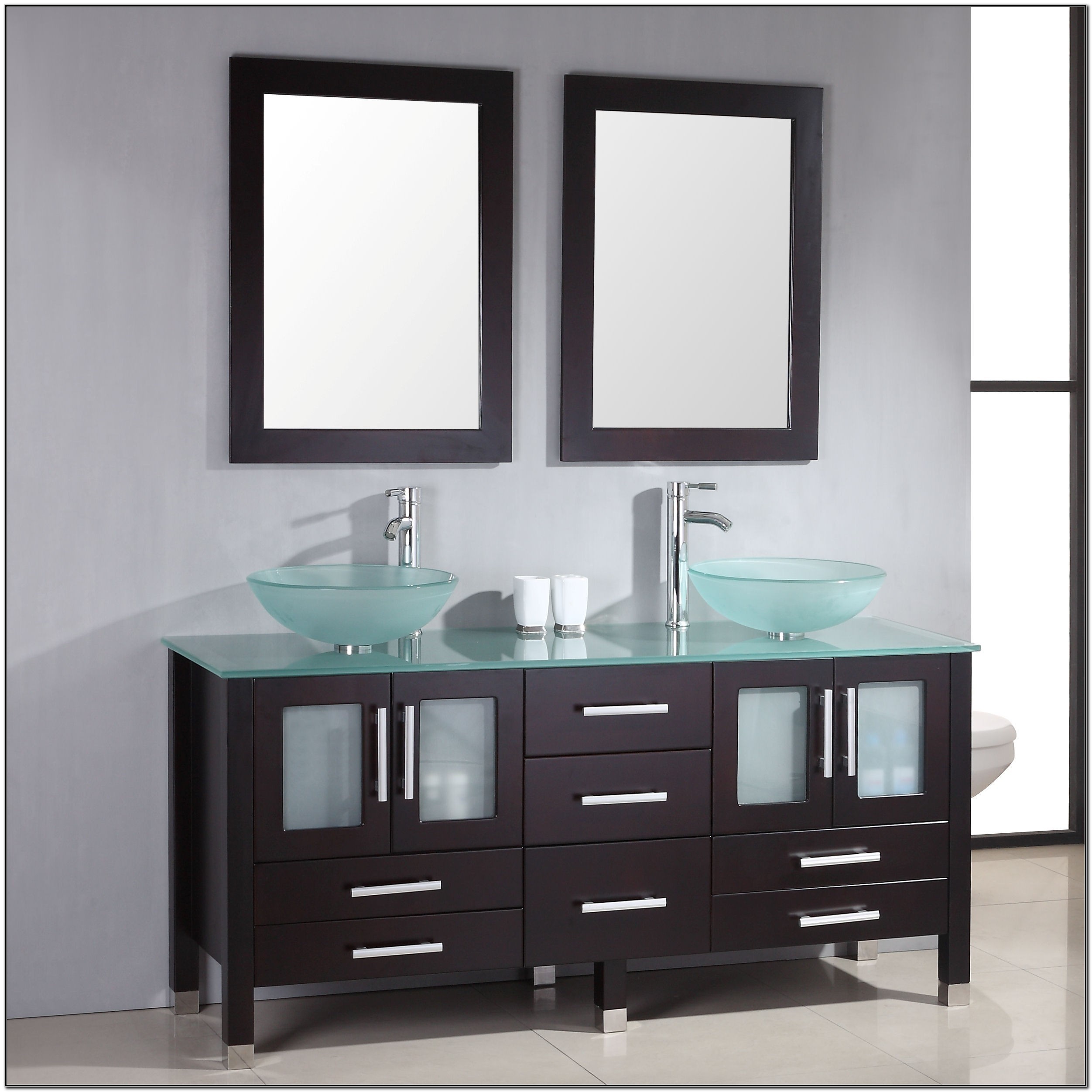 Glass Bowl Sink Vanity Cabinet Sink And Faucets Home