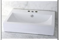 Vitreous China White Rectangular Vessel Bathroom Sink Vitreous China White Rectangular Vessel Bathroom Sink