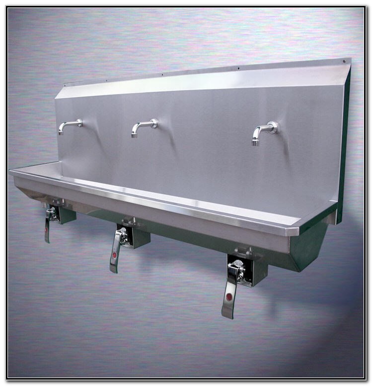 Wall Mounted Stainless Steel Trough Sink Sink And Faucets