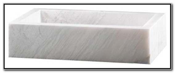 White Marble Rectangular Vessel Sink