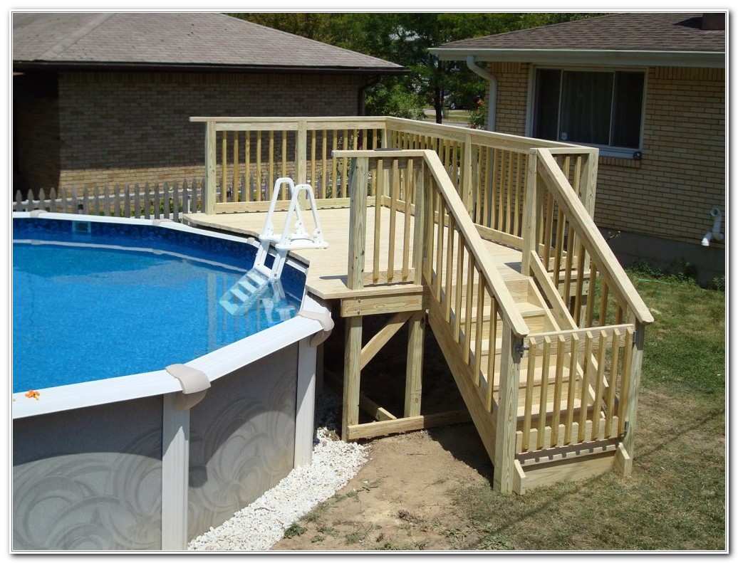 Above Ground Pool Small Deck Ideas Decks Home Decorating Above Ground Pool Small Deck Ideas