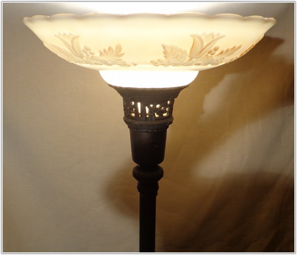 Antique Torchiere Floor Lamp Replacement Glass Shade - Lamps : Home