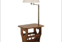 End Table With Attached Lamp End Table With Attached Lamp