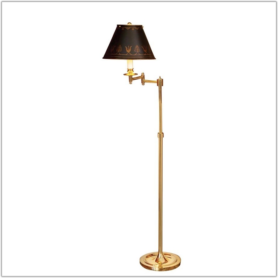 Swing Arm Floor Lamp Brass