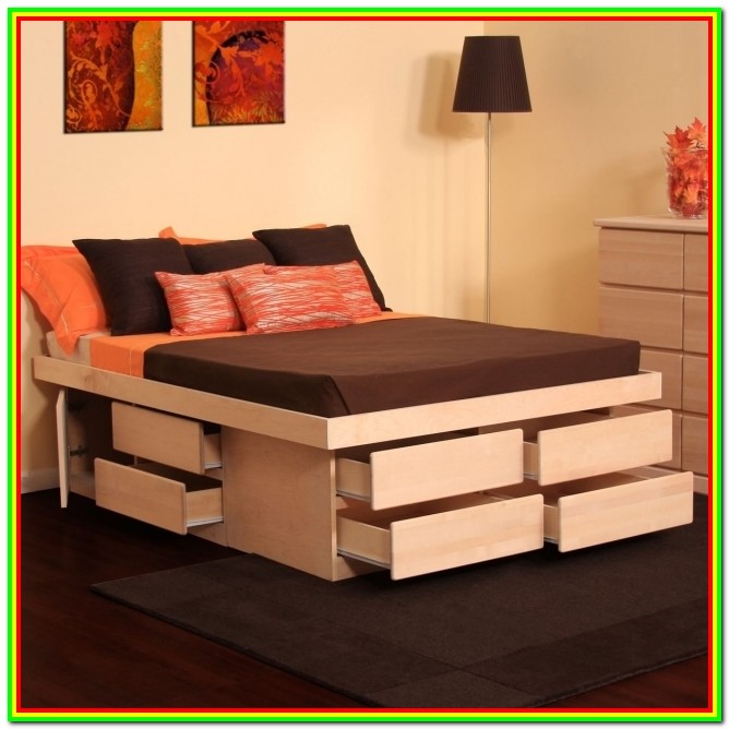 Queen Bed Frames With Storage And Headboard