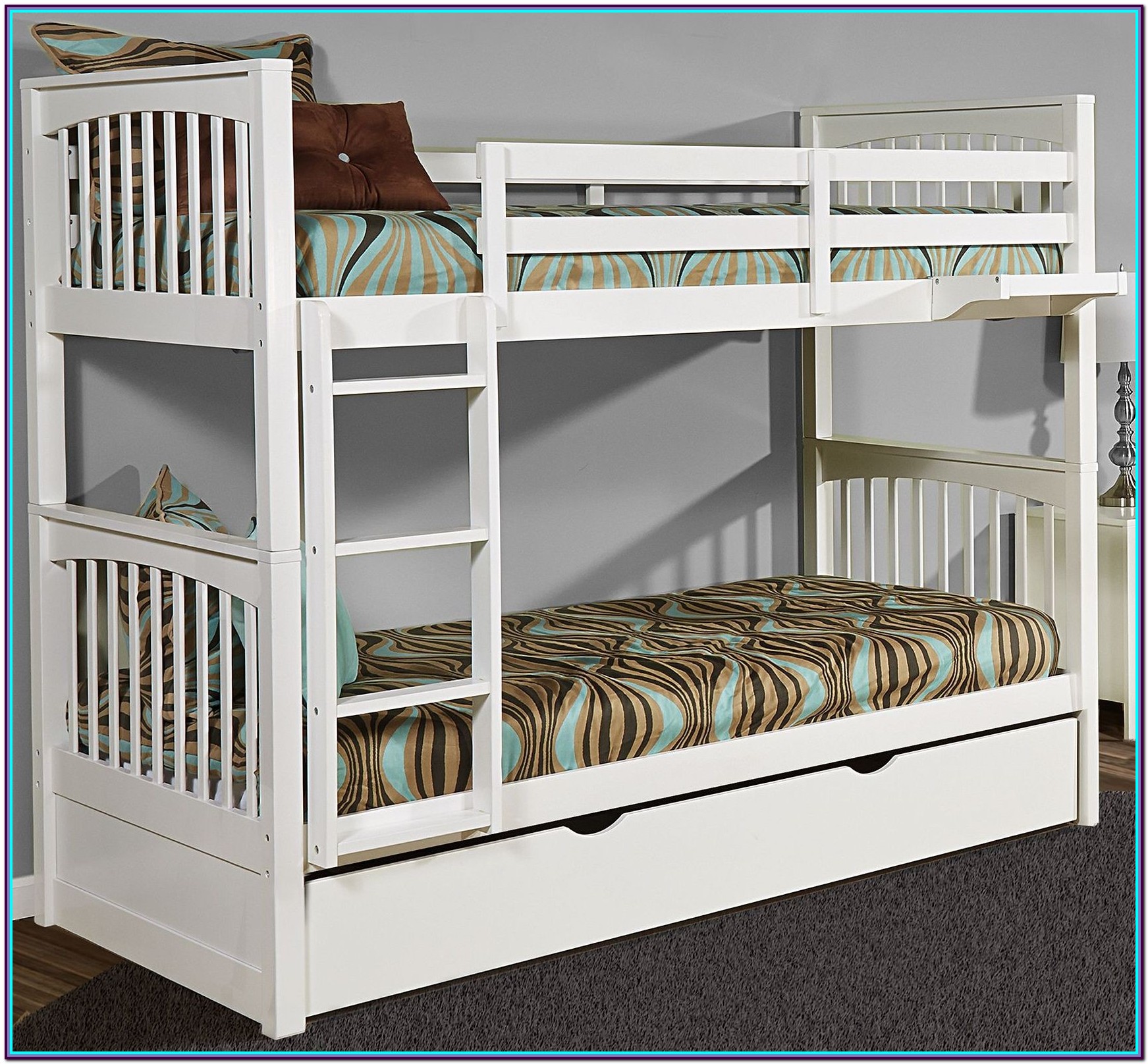 White Twin Over Bunk Bed With Trundle Bedroom Home