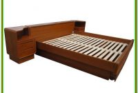 Mid Century Modern Bed With Attached Nightstands Mid Century Modern Bed With Attached Nightstands