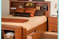 Queen Platform Bed Frame With Bookcase Headboard Queen Platform Bed Frame With Bookcase Headboard