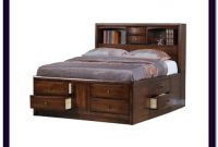 California King Storage Bed With Bookcase Headboard California King Storage Bed With Bookcase Headboard