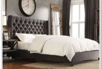 Dark Grey Upholstered Platform Bed Dark Grey Upholstered Platform Bed