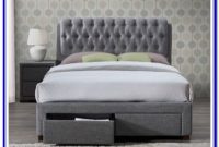 Grey Fabric Bed Frame With Drawers Grey Fabric Bed Frame With Drawers