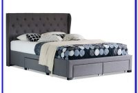 Grey Upholstered Bed Frame With Drawers Grey Upholstered Bed Frame With Drawers