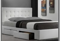 King Size Platform Bed With Drawers White King Size Platform Bed With Drawers White