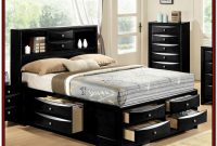 Queen Platform Bed With Storage And Bookcase Headboard Queen Platform Bed With Storage And Bookcase Headboard