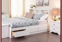 Queen Platform Bed With Storage And Headboard White Queen Platform Bed With Storage And Headboard White