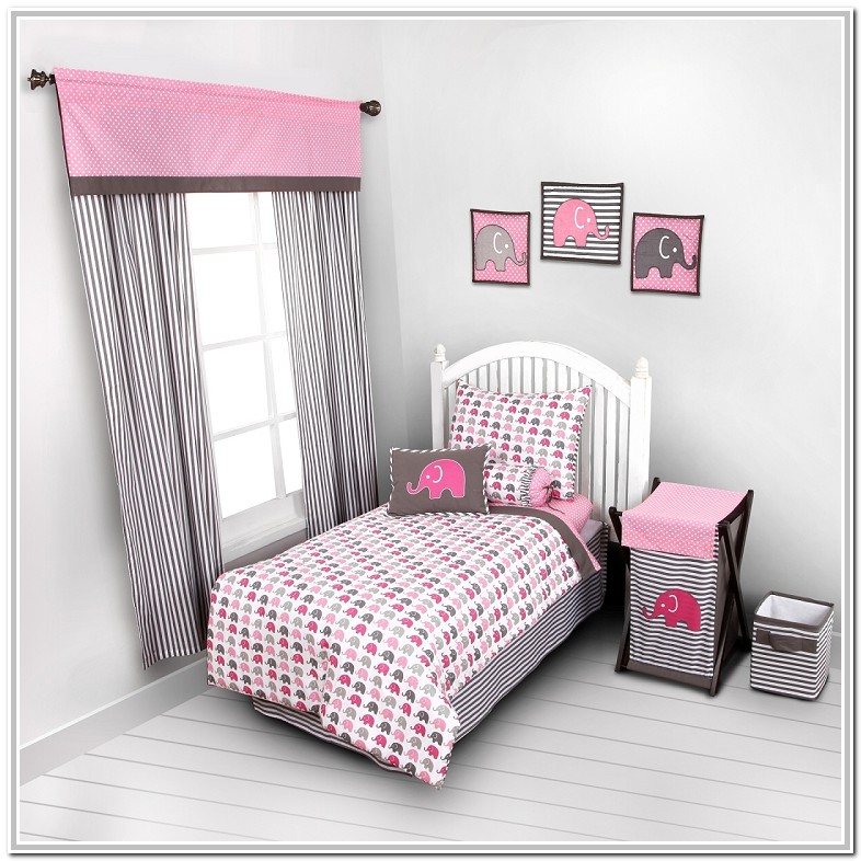 Pink And Gray Baby Bedding Sets