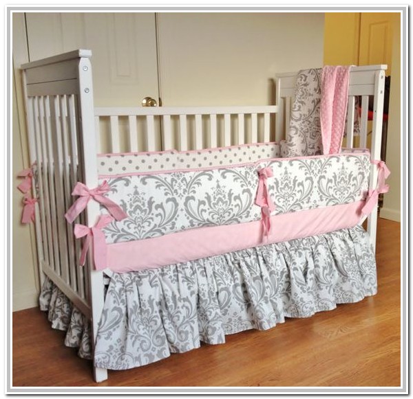 Pink And Gray Crib Bedding Sets