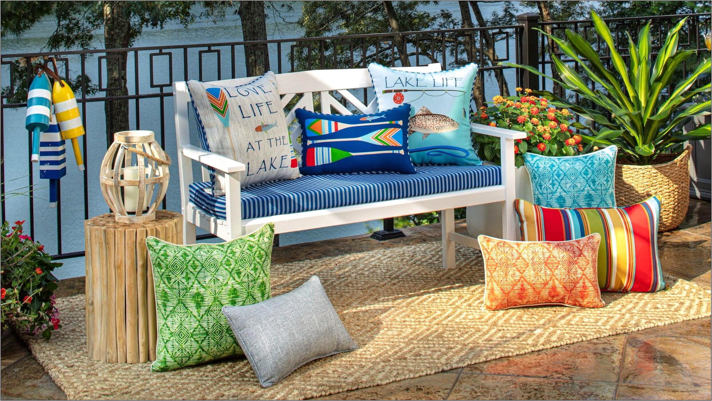 Tropical Print Chair Cushions